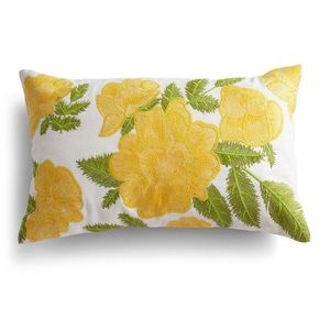 Wisteria Embroidered Floral Pillow Cover